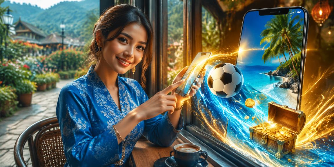 Ilustrasi deposit bonus kl108 dengan tema Malaysia dalam pakaian baju kurung